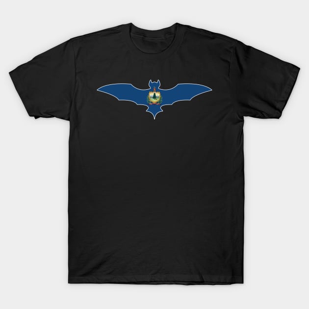 Vermont Bat Flag T-Shirt by Wickedcartoons